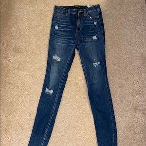 Ultra High Rise Super Skinny Distressed Denim